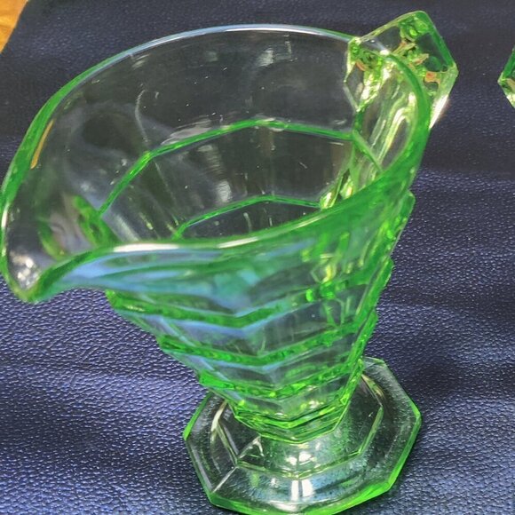 Antique 1920's Era Sugar & Creamer Set, Indiana Glass Co, "Tea Room" Art Deco - Picture 6 of 8